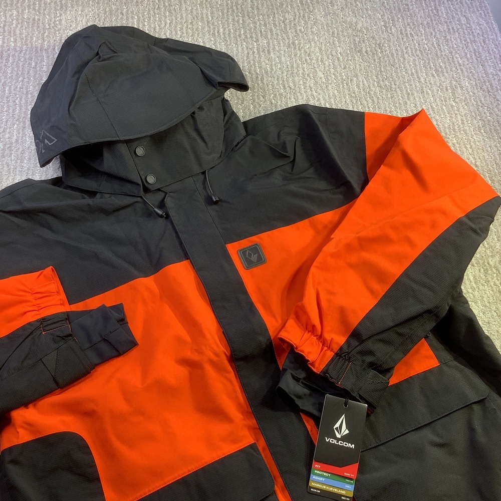 Volcom Kleveland Snowboard Jacket Mens XL Black Orange Marcus Kleveland NWT‎